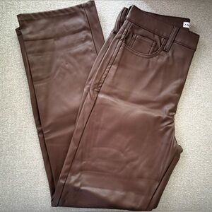 Faux brown leather Pants
